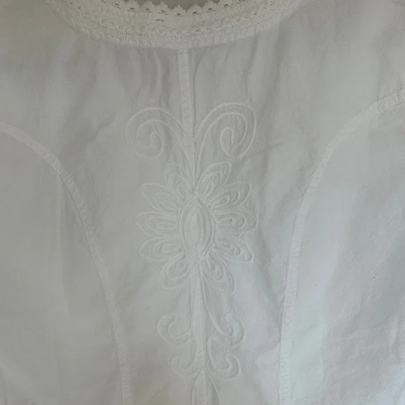 Soft Surroundings 100% Cotton Lace Trim Button-Up Top NEW with tags XL - Picture 5 of 5